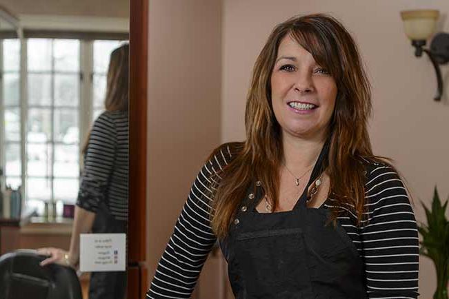 Noreen Sharkey in a hair studio